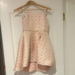 Badgley Mischka Kids Dress in Pink and Cream with Gold Details-sz 7-worn once